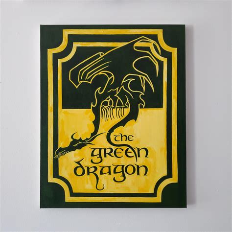 A Painting Of The Green Dragon Pub Sign By Me 😁 Rthehobbit