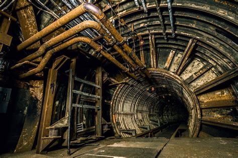 Urban Architecture Tunnel Pipes Metal Rust Abandoned Wallpapers