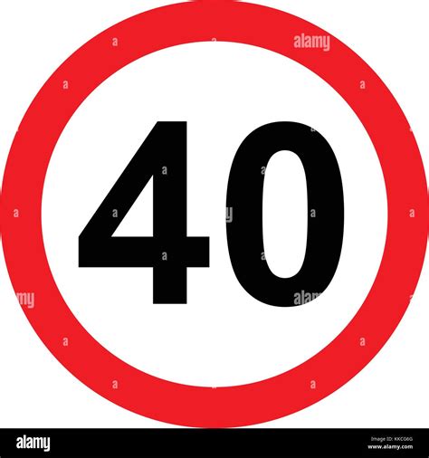 Speed Limit Traffic Sign 40 Vector Illustration Stock Vector Image