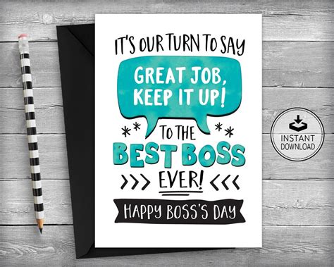 National Boss Day Printable Card