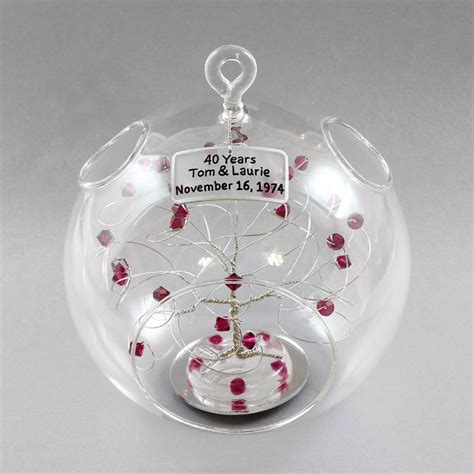 Th Anniversary Gift Personalized Ornament Ruby Anniversary