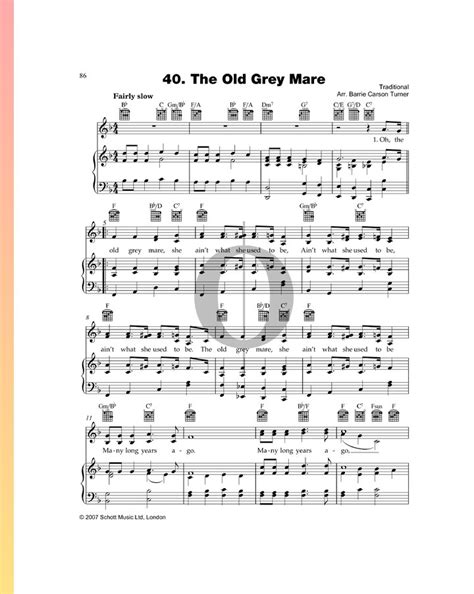 The Old Grey Mare Anonymous Piano Sheet Music OKTAV