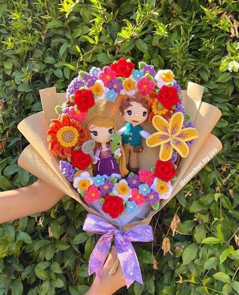 TANGLED BOUQUET Crochet Disney Crochet Bouquet Crochet Baby Gifts