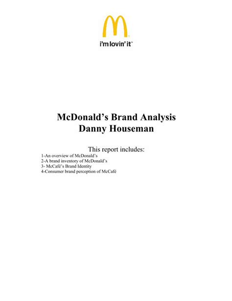 PDF McDonalds Brand Analysis DOKUMEN TIPS