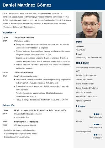 Currículum de Informático Ejemplos Guía y Plantillas de CV