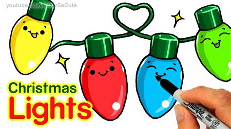 How To Draw Christmas Holiday Lights Step By Step Easy And Cute Easy