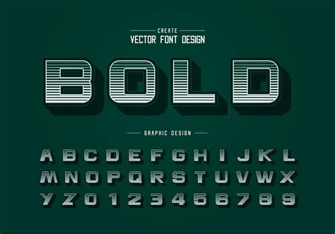 Line Bold Font And Alphabet Vector Digital Design Typeface Letter And