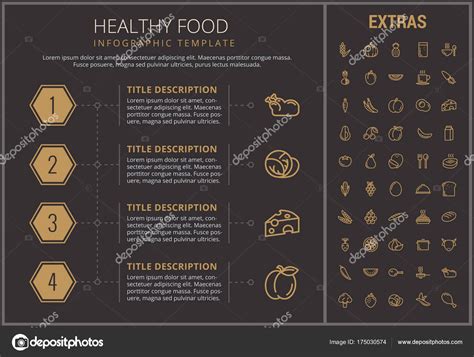 Healthy Food Infographic Template Elements Icons Stock Vector By