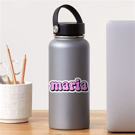 Aesthetic Hot Pink Glitter Maria Name Sticker By STAR10008 Redbubble