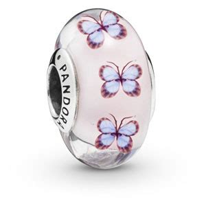 Pandora Murano Glass And Curved Feather Charm Murano Glass Charms