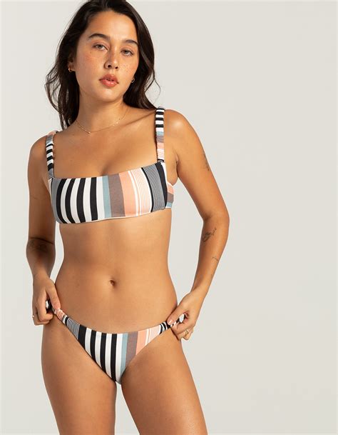 O NEILL Merhaba Stripe Cheeky Bikini Bottoms BLK MULTI Tillys