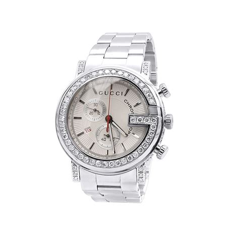 Genuine Mens Gucci Diamond Bezel Watch G Chrono 101m 425ct Ya101339 965438