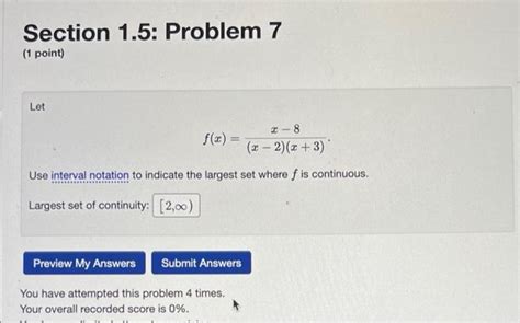 Solved Section 1 5 Problem 7 1 Point Let F X X 8