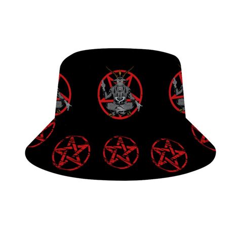 Baphomet Pagan Hatsgoth Bucket Hatsatanic Beach Capgothic Holiday