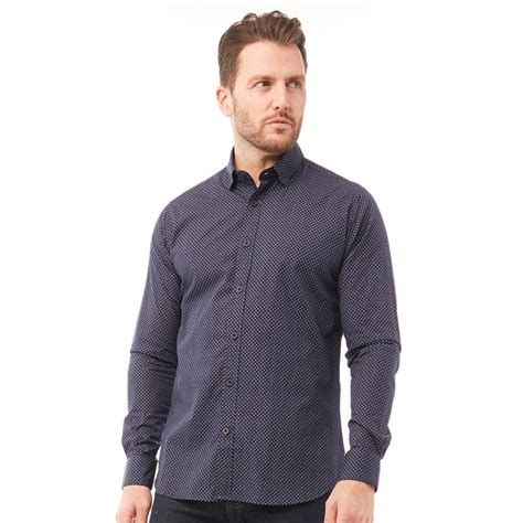 Buy Onfire Mens Printed Long Sleeve Shirt Navy