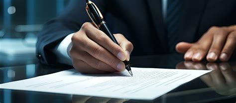 Signing a paper form with a pen 27184055 Stock Photo at Vecteezy