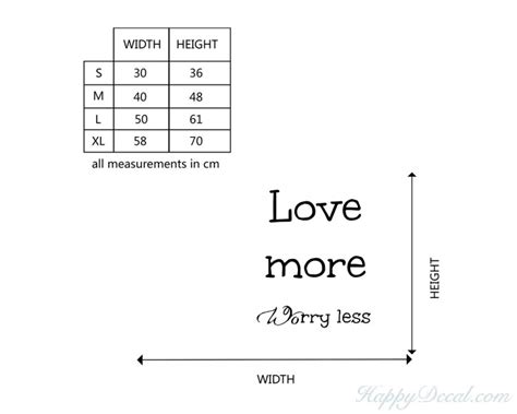 Quotes Love More Worry Less Motivational Quote Wall Stickers Vinyl