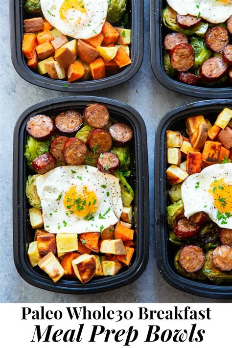 Paleo Breakfast Meal Prep Bowls Whole30 The Paleo Running Momma