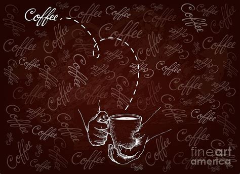 Hand Drawn Background Of Hand Holding A Cup Hot Coffee 5 Drawing By Iam Nee Pixels