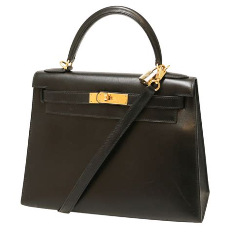 Sac Hermes Kelly Ii Noir Piqures Sellier Occasion Certifi E