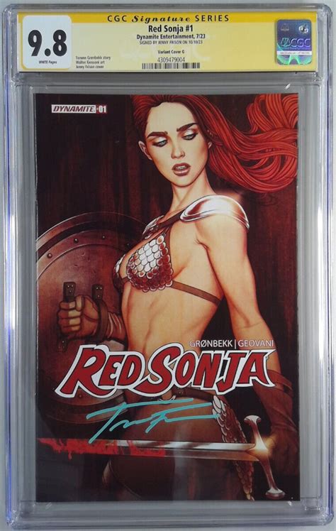 Red Sonja G Cgc Jenny Frison Signed Variant Slab Grade