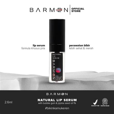 Jual Barmen Natural Lip Serum Lipcare Khusus Pria Serum Pemerah Bibir