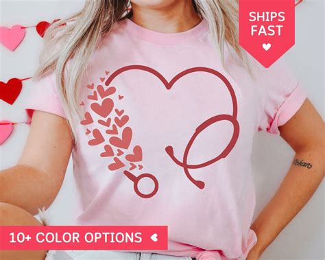 Valentines Day Nurse Shirt Cute Nurse Valentines Day Tshirt Nurse