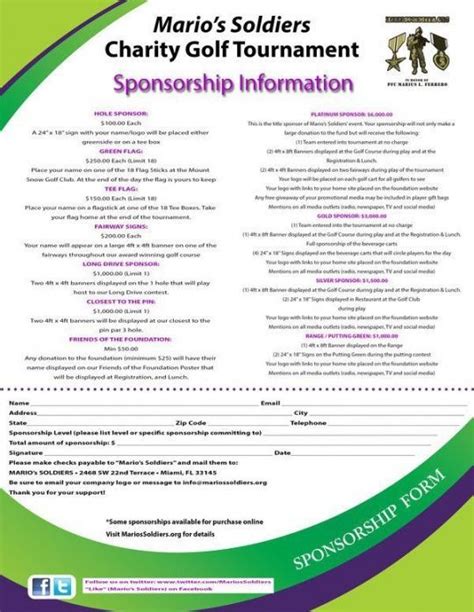 Charity Golf Tournament Sponsorship Letter