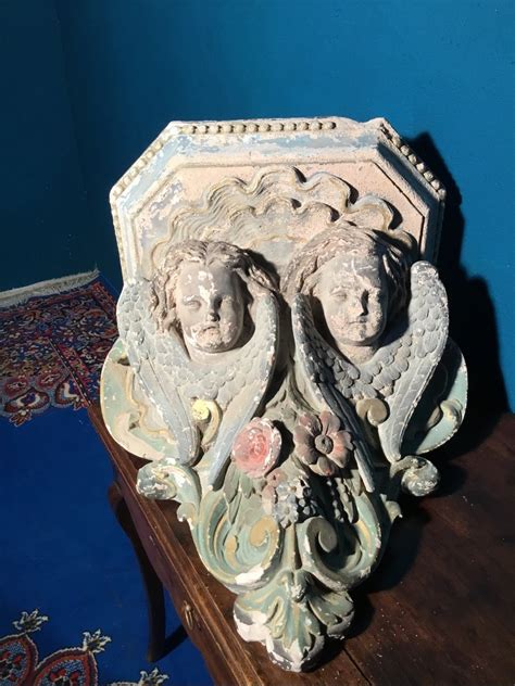 Proantic Wall Console In Polychrome Plaster Period Th Century