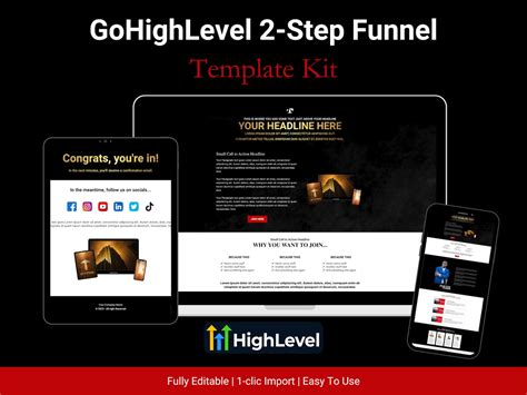 Gohighlevel Step Lead Generation Funnel Template Empire Landing Page