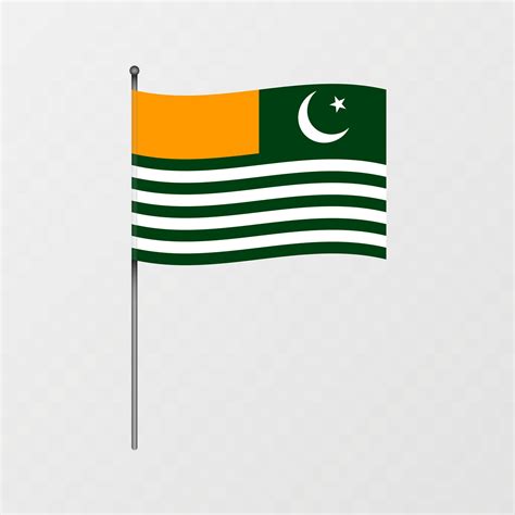 Azad Kashmir national flag on flagpole. illustration. 45658687 Vector ...