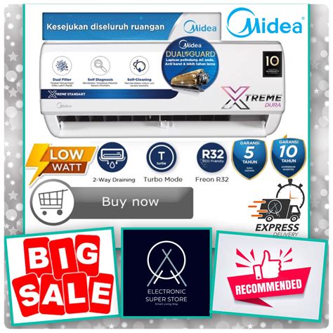 Promo Ac Midea Standard Pk Msfc Crn Msfc Crn Crn Low Watt