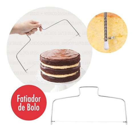 Cortador Nivelador Fatiador De Bolo Fio Duplo Base Inox Shopee Brasil