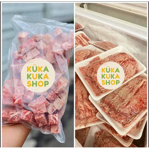 Jual Bundling Wagyu Beef Slice 500gr Wagyu Saikoro Cubes 500gr