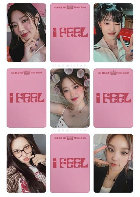 Gidle I Feel Ktown4u R2 Printable Photocard Template Kart şablonu Mandala çizimi Kartlar