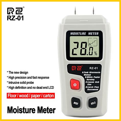 Rz Wood Moisture Meter Hygrometer Timber Damp Detector Tree Density