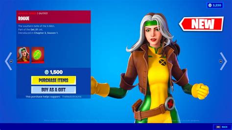 New Rogue Skin Gameplay Fortnite X Men Item Shop Youtube