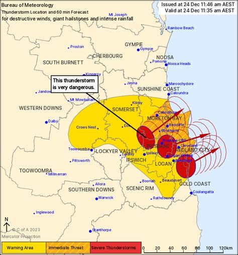 Southeast Qld Severe Thunderstorm Warning Giant Hail Destructive