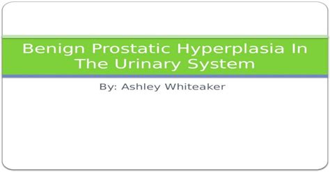 Benign Prostatic Hyperplasia In The Urinary System [pptx Powerpoint]