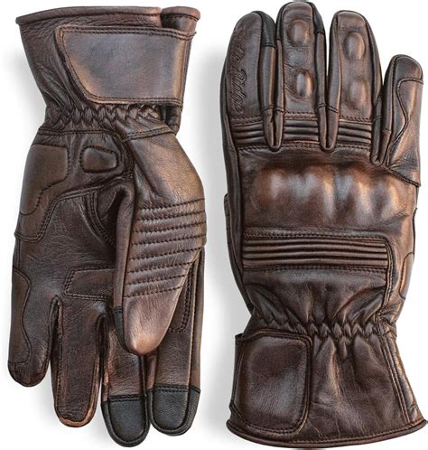 Amazon Premium Leather Motorcycle Gloves Brown Cool Comfortable