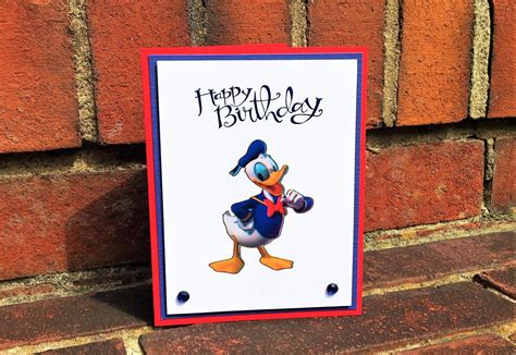 OOAK Happy Birthday Donald Duck Card | Etsy | Birthday stamps, Cards, Disney cards