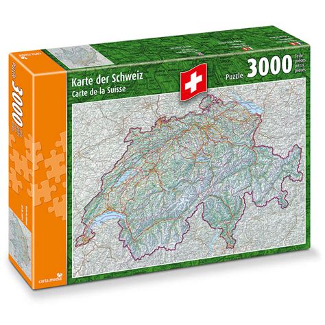 Teile Puzzle Schweizer Karte Hochwertiges Puzzle