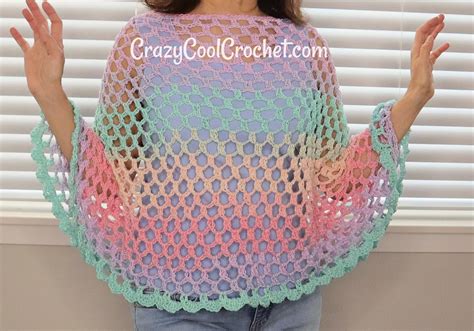 Crochet Mesh Poncho Crazy Cool Crochet