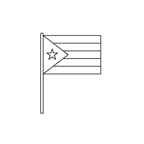 Black Outline Flag On Of Cuba Thin Line Icon 21840830 Vector Art At