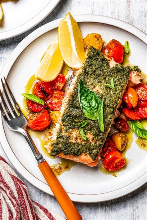 Oven Baked Pesto Salmon Recipe Diethood