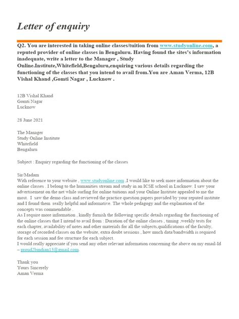 class enquiry studyonlinecom  business computers