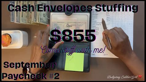 September Paycheck Cash Envelopes Stuffing Youtube