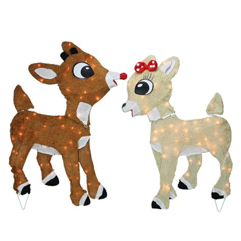 32 Brown Rudolph And Clarice Reindeer Christmas Outdoor Decor