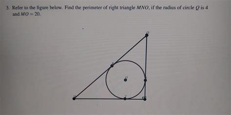 Find Perimeter Of Right Triangle Given Tangent Lines The Answer Was 48