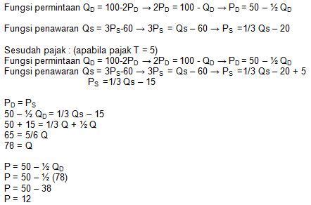 Tentukanlah Harga Dan Jumlah Keseimbangan Sesu